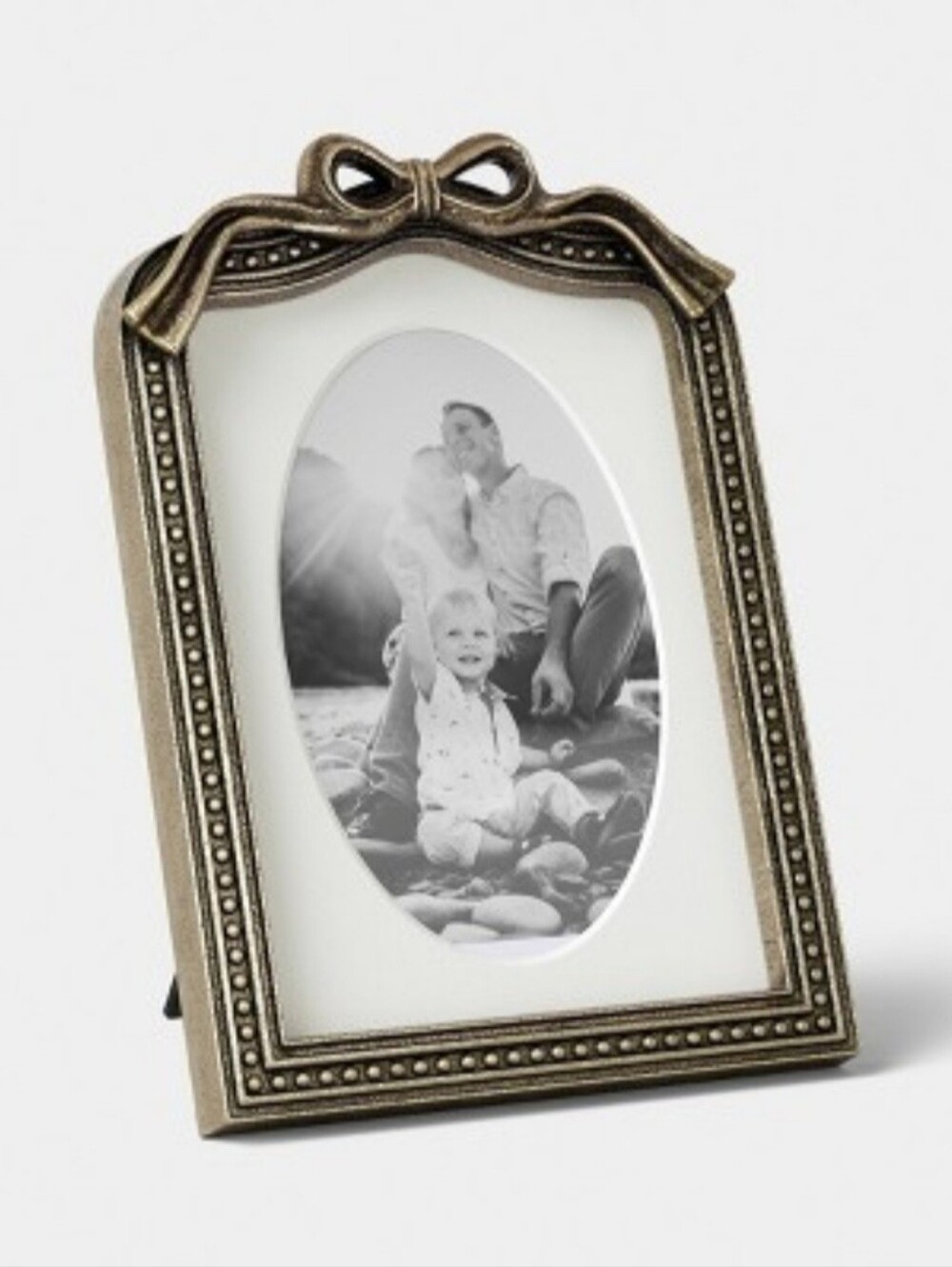 5"x7" Antique Brass Picture Frame with Bow - Threshold